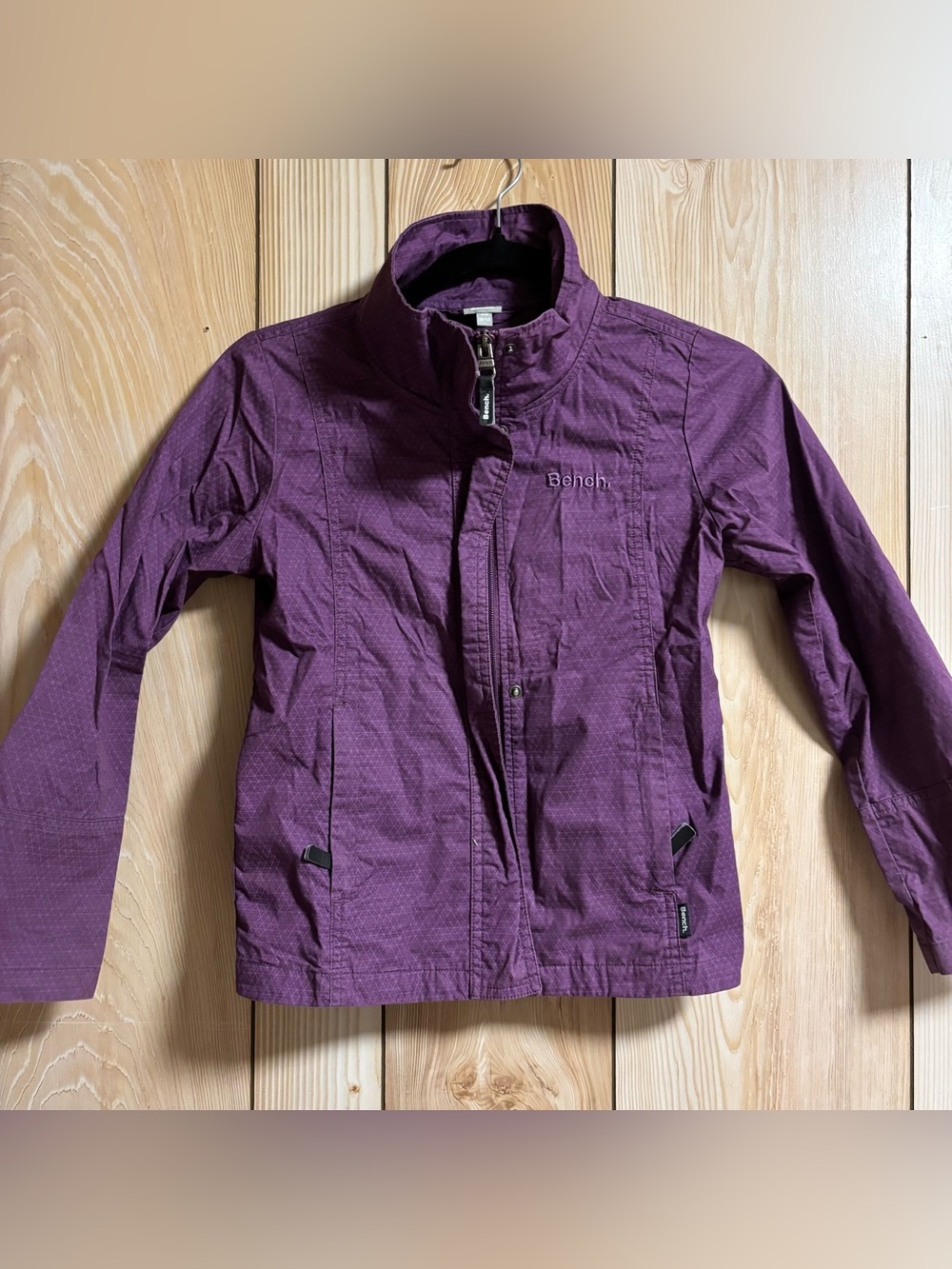 Bench Purple Girls' Raincoat with Stand Collar